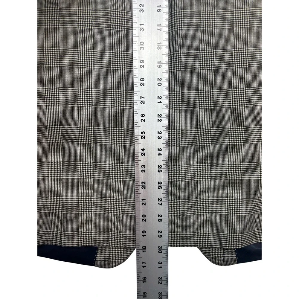 Nautica 42S Black White Glen Plaid Blazer Jacket Sport Suit Coat 100% Wool